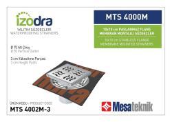 Mesa Teknik Izodra Paslanmaz Flanş Membran Montajlı Süzgeç Sistemi (MTS 3900M–4300M) — 10x10 cm, Alt Çıkış Ø70 mm, 3 cm