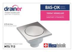 Mesa Teknik MTS 700 Basçık Serisi Tesisat Süzgeci — 15x15 cm, Alt Çıkış Ø50 mm, Paslanmaz