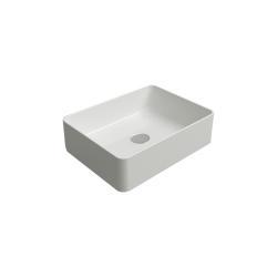 NewArc Silver Tezgah Üstü Lavabo 50x38x14 cm Mat Beyaz