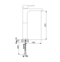 NewArc Aqua Çanak Tipi Lavabo Bataryası Parlak Bakır