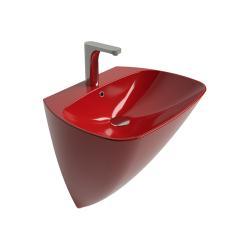 NewArc Mono Yarım Monoblok Lavabo 49,5x46x62 cm Parlak Kırmızı