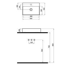 NewArc Smart Tezgah Üstü Lavabo 50x35x10 cm Parlak Siyah