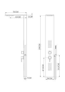 NewArc Idea Duş Paneli Gagalı Altın