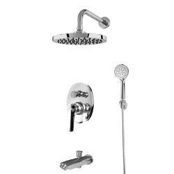 NewArc Premium Ankastre Banyo Bataryası Set Valfli Gagalı Krom