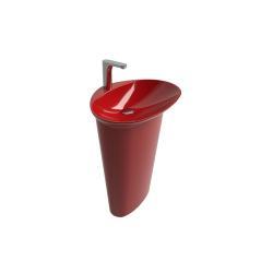 NewArc Stella Monoblok Lavabo 56,5x45x85 cm Parlak Kırmızı