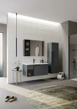 Orka Only Collection PURE Çekmeceli Banyo Dolabı ANTRASİT 80 cm uygulama örneği