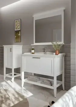 Orka Rate Collection BASTLE Banyo Dolabı Mat Beyaz Lake 65 cm uygulama örneği