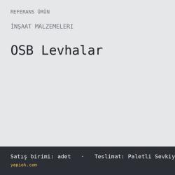 OSB Levhalar — Referans Ürün (adet)