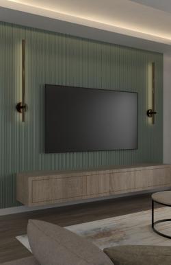 PELİ Melodi Herdem Yeşil 115x2800x16 mm Duvar Paneli