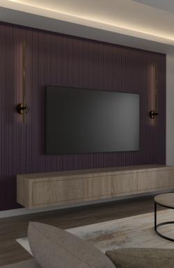 PELİ Melodi Mürdüm 115x2800x16 mm Duvar Paneli