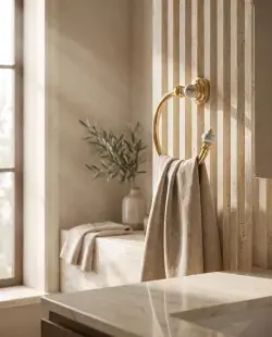 Pure Concept Calacatta Halka Havluluk Beyaz Altın uygulama örneği