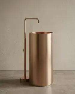 Pure Concept Slender Paslanmaz Çelik Monoblok Lavabo Rose Gold uygulama örneği