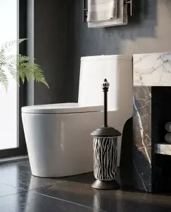 Pure Concept Klozet Fırçası Zebra desen, altın tonlu uygulama örneği