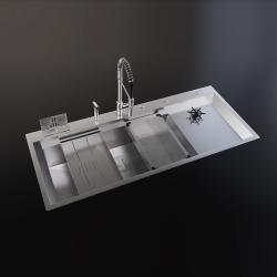 Pure Concept Tek Göz Bardak Yıkamalı Paslanmaz Çelik Eviye 120 cm Inox uygulama örneği