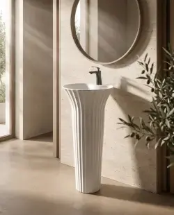 Pure Concept Bright Monoblok Lavabo 40x40 cm Beyaz uygulama örneği