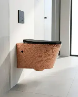 Pure Concept Crocodile Kanalsız Asma Klozet 36x52x30 cm Rose Gold Siyah uygulama örneği