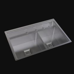 Pure Concept Çift Göz Paslanmaz Çelik Eviye 72x47 cm Inox uygulama örneği
