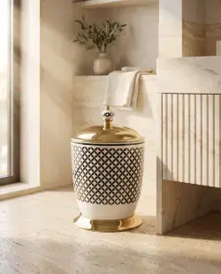 Pure Concept Geometrik Çöp Kovası Siyah Beyaz uygulama örneği