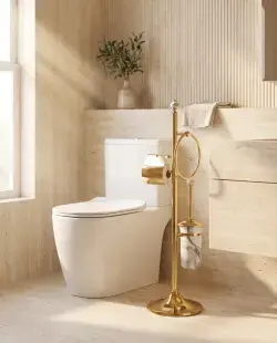 Pure Concept Sharp Calacatta 3’lü Ayaklı Set Gri mermer desen uygulama örneği