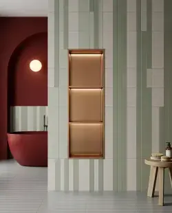 Pure Concept Gömme Paslanmaz Çelik Niş Ledli 30x90 cm Rose Gold uygulama örneği
