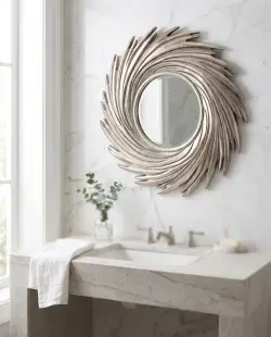 Pure Concept Lion Ayna Ø60 cm Gümüş uygulama örneği