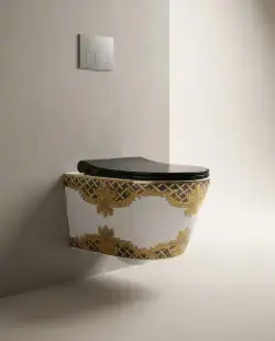 Pure Concept Kleopatra Kanalsız Asma Klozet 36x52x30 cm Beyaz Altın