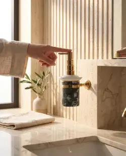 Pure Concept Biga Montajlı Sıvı Sabunluk Antrasit uygulama örneği