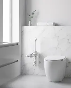 Pure Concept Marble Montajlı Klozet Fırçalık Krom uygulama örneği