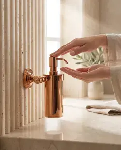 Pure Concept İstanbul Metal Sıvı Sabunluk Altın uygulama örneği