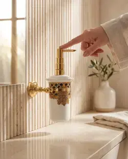 Pure Concept Kleopatra Montajlı Sıvı Sabunluk Beyaz Altın uygulama örneği