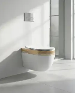 Pure Concept Queen Kanalsız Asma Klozet Beyaz Altın uygulama örneği