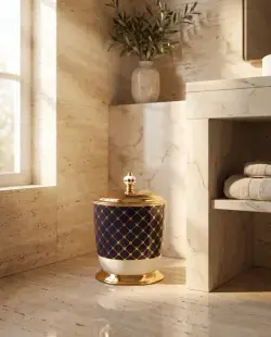 Pure Concept Geometrik Çöp Kovası Siyah Altın uygulama örneği
