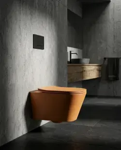 Pure Concept Kanalsız Asma Klozet Mat Turuncu uygulama örneği