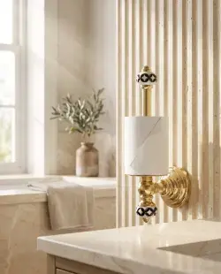 Pure Concept Geometrik Yedek Kağıtlık Siyah Beyaz uygulama örneği