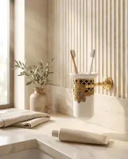 Pure Concept Kleopatra Montajlı Diş Fırçalık Beyaz Altın uygulama örneği
