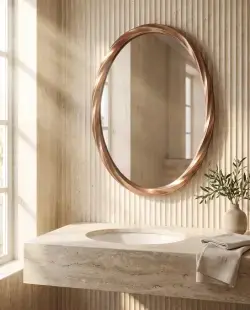 Pure Concept Oval Ayna 60x80 cm Rose Gold uygulama örneği