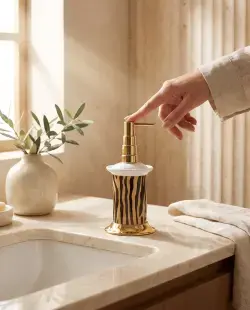 Pure Concept Tiger Zebra Sıvı Sabunluk Altın uygulama örneği