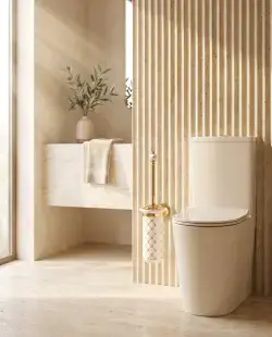 Pure Concept Geometrik Montajlı Klozet Fırçası Beyaz Altın uygulama örneği