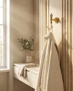 Pure Concept Sharp Calacatta İkili Askılık Gri mermer desen uygulama örneği