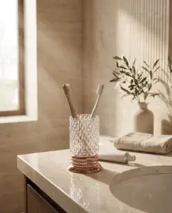 Pure Concept Crystal Set Üstü Diş Fırçalık Rose Gold uygulama örneği