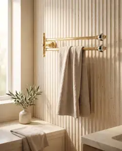 Pure Concept Stripe İkili Havluluk Altın uygulama örneği