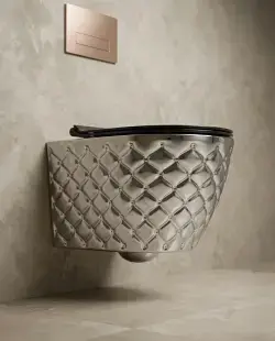 Pure Concept Kapitone Dot Kanalsız Asma Klozet Gümüş uygulama örneği