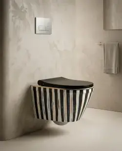Pure Concept Stripe Kanalsız Asma Klozet 36x53x30 cm Siyah, Beyaz uygulama örneği