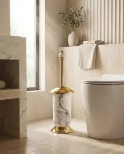 Pure Concept Calacatta Klozet Fırçası Beyaz Altın uygulama örneği