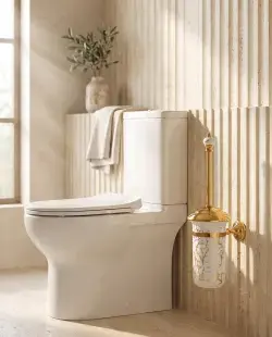 Pure Concept Marble Montajlı Klozet Fırçalık Altın uygulama örneği