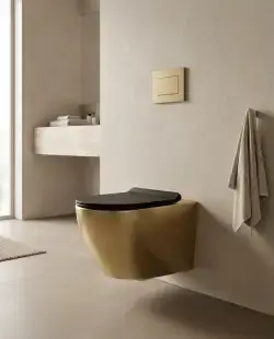 Pure Concept Fiore Kanalsız Asma Klozet Mat Altın uygulama örneği