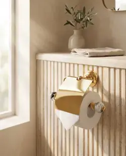 Pure Concept Sharp Calacatta Kapaklı Kağıtlık Gri mermer desen uygulama örneği