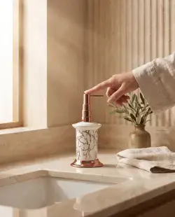 Pure Concept Marble Sıvı Sabunluk Bronz uygulama örneği