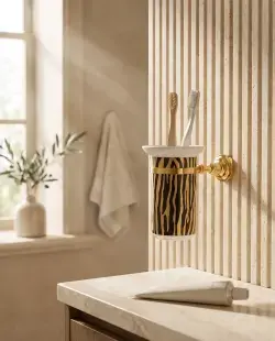 Pure Concept Tiger Zebra Montajlı Diş Fırçalık Altın uygulama örneği