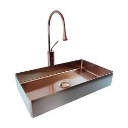 Pure Concept Paslanmaz Çelik Çanak Lavabo 57x33x10 cm Rose Gold